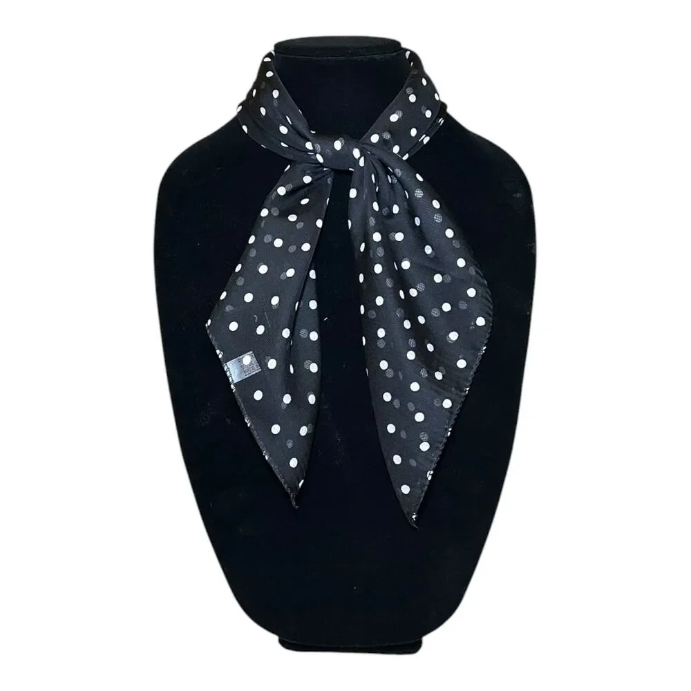 Black Woman Scarf Polka Dots 25” X 24”